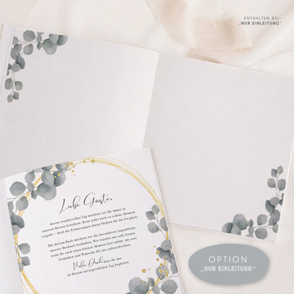 Personalisiertes Gästebuch Hochzeit – Eukalyptus Kranz