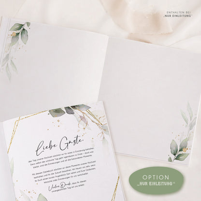 Personalisiertes Gästebuch Hochzeit – Eukalyptus Aquarell Design