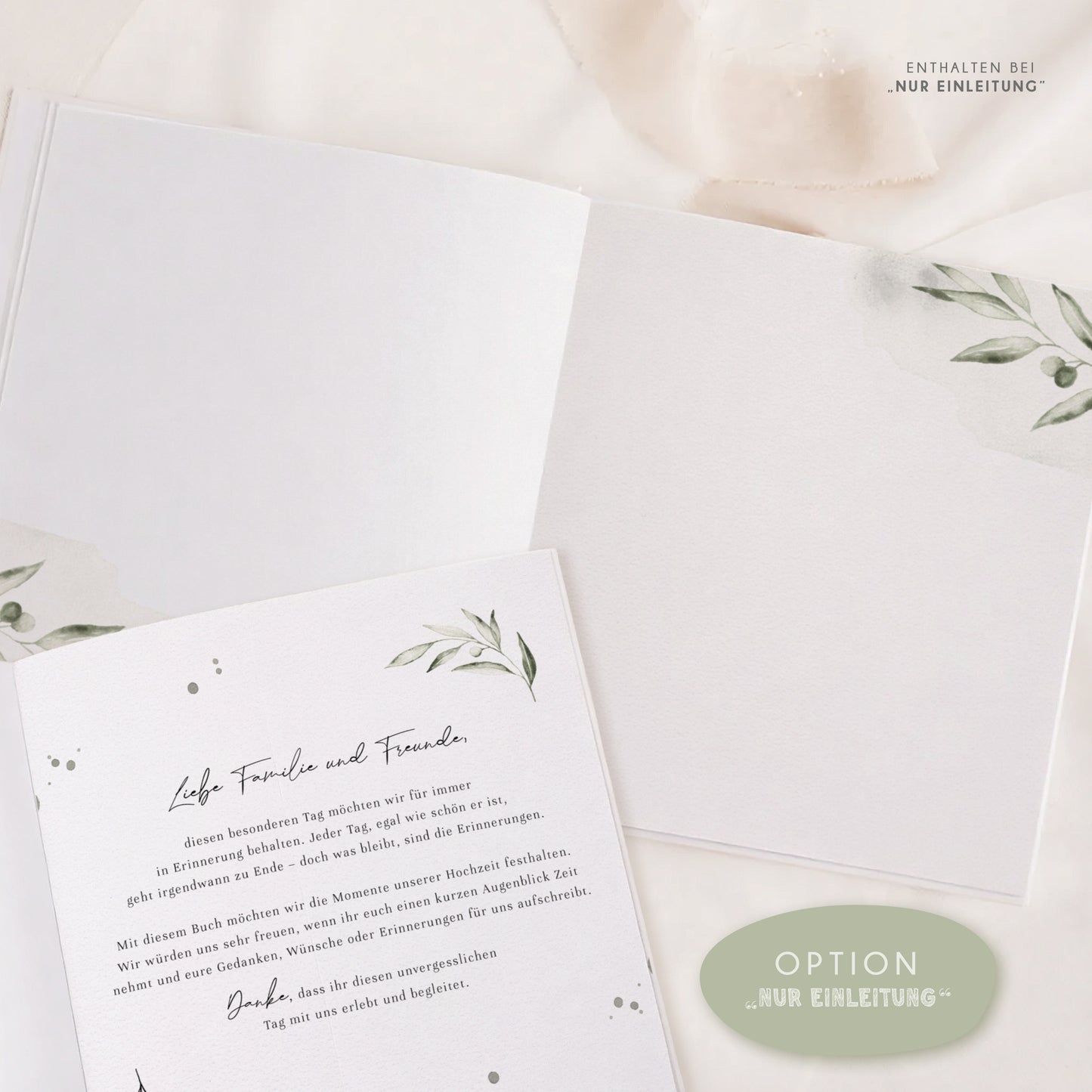 Personalisiertes Gästebuch Hochzeit – Mediterranes Oliven Design