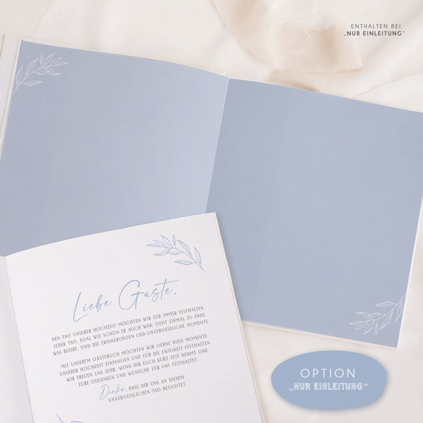 Personalisiertes Gästebuch Hochzeit – Dusty Blue Eukalyptus