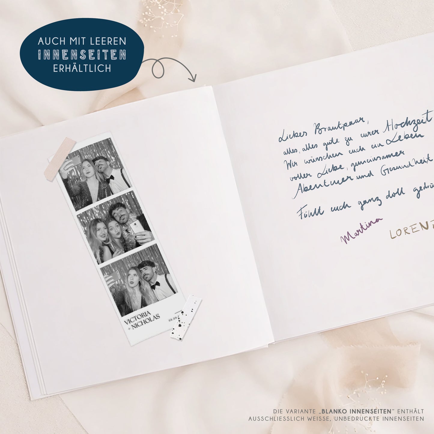 Personalisiertes Gästebuch Hochzeit – Maritimes Aquarell Design