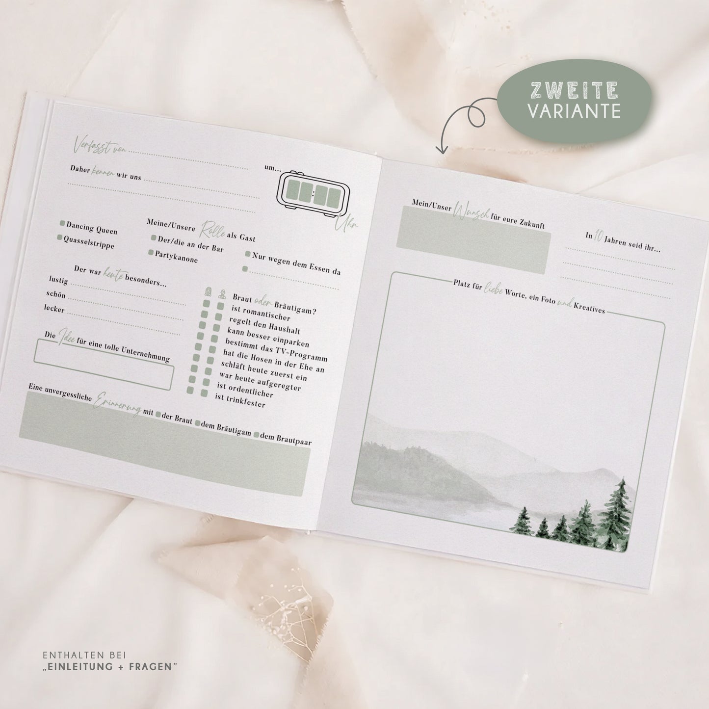 Personalisiertes Gästebuch Hochzeit – Wanderlust Design