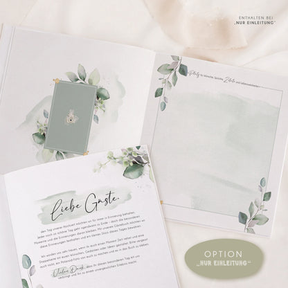 Personalisiertes Gästebuch Hochzeit – Eukalyptus Watercolor