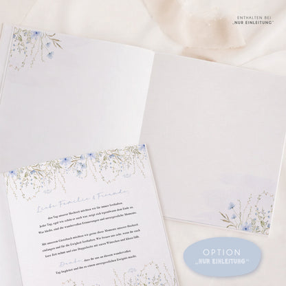 Personalisiertes Gästebuch Hochzeit – Blaue Wildblumen