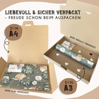Fußabdruck Poster „Fuchs“ – personalisierbar