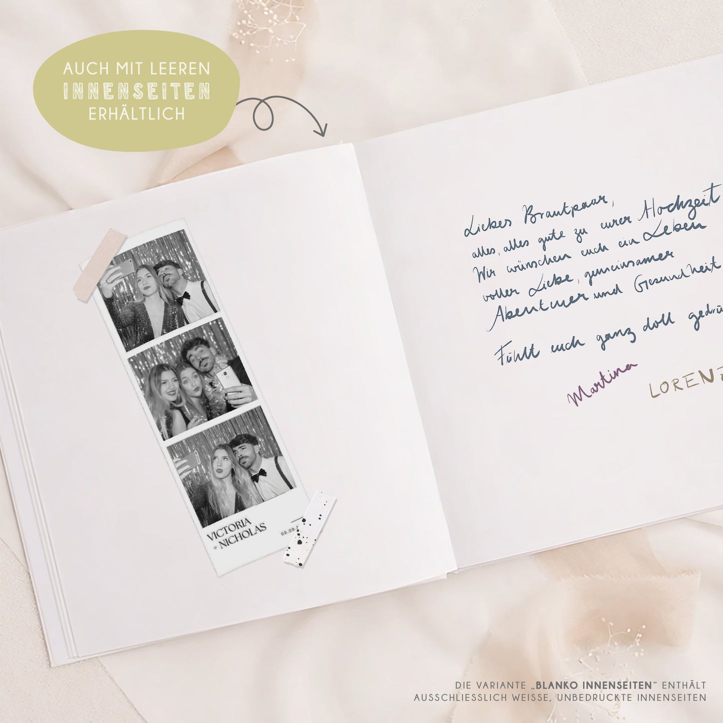Personalisiertes Gästebuch Hochzeit – Gelbe Wildblumen
