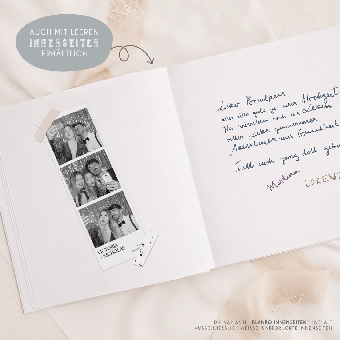 Personalisiertes Gästebuch Hochzeit – Eukalyptus Kranz