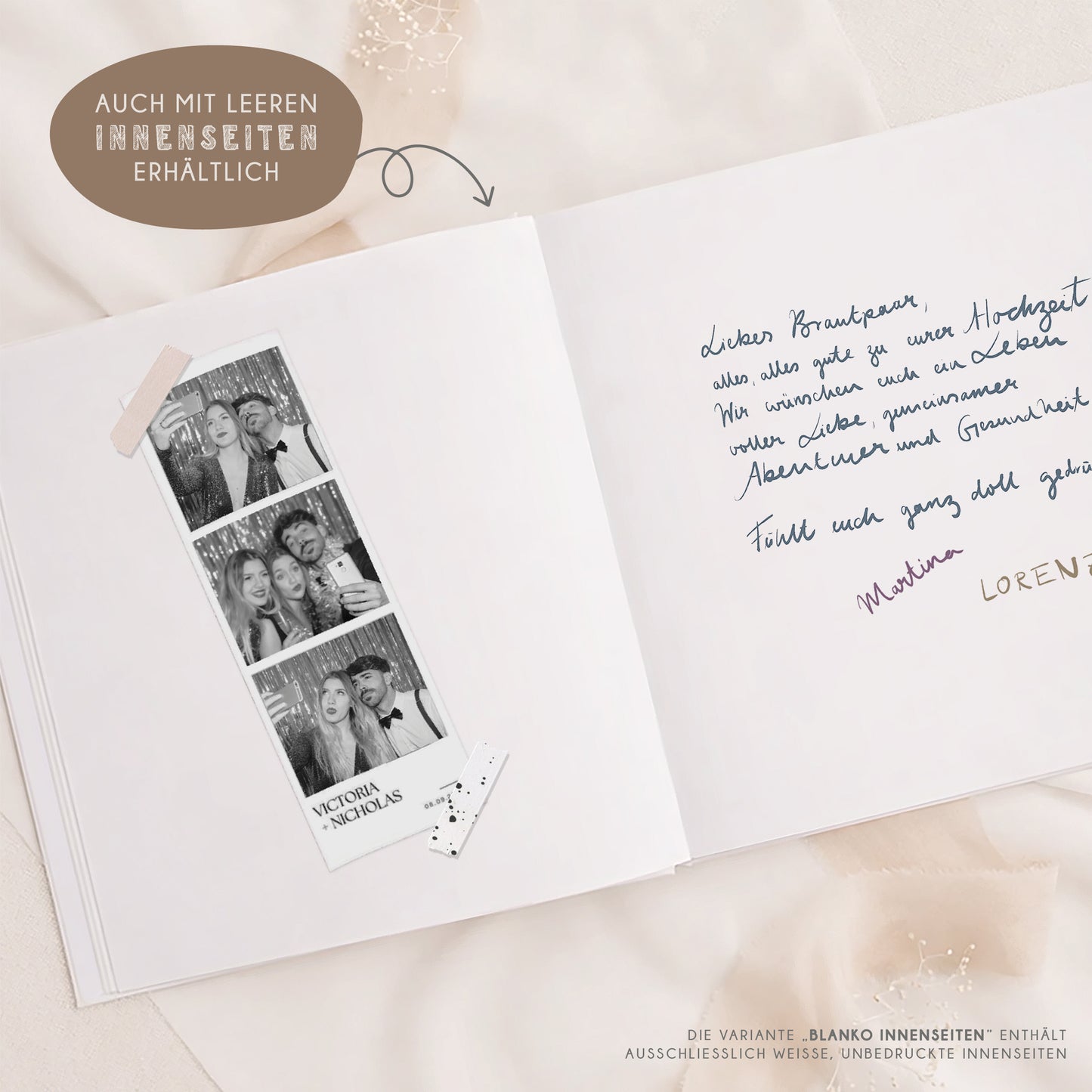 Personalisiertes Gästebuch Hochzeit – Simple White Eukalyptus