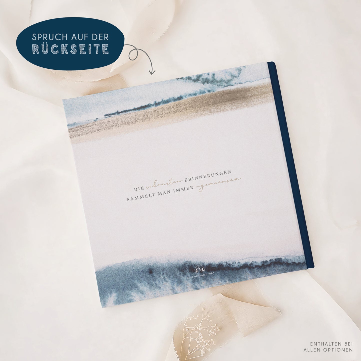 Personalisiertes Gästebuch Hochzeit – Maritimes Aquarell Design