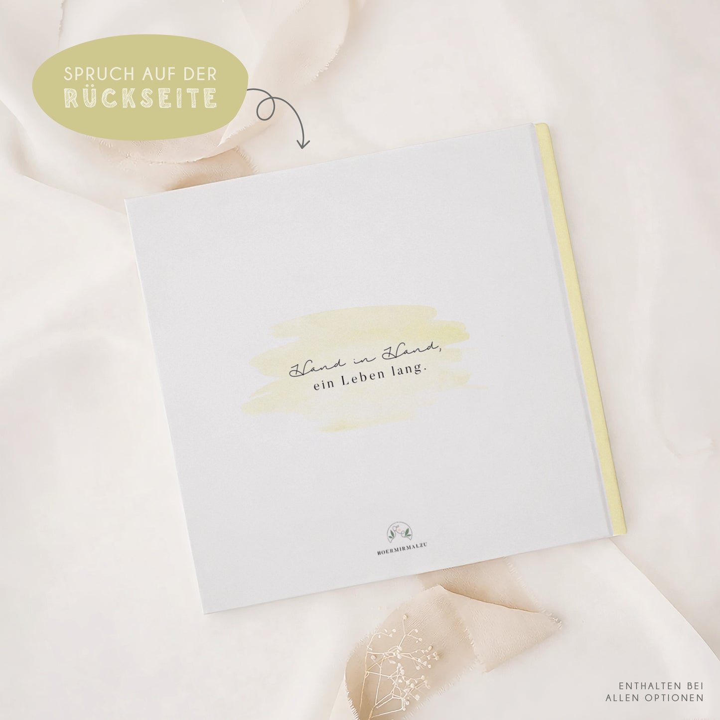 Personalisiertes Gästebuch Hochzeit – Gelbe Wildblumen