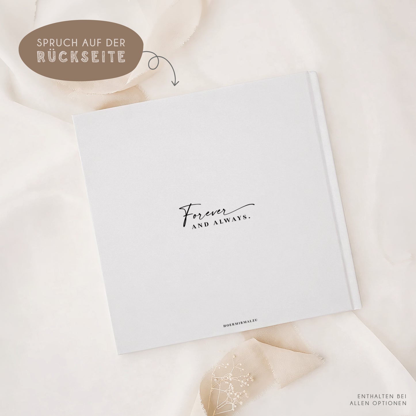Personalisiertes Gästebuch Hochzeit – Simple White Eukalyptus