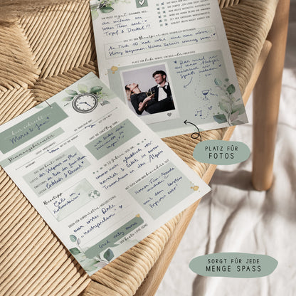Gästebuchkarten „Eukalyptus & Salbei“ – Hochzeit | DIN A5