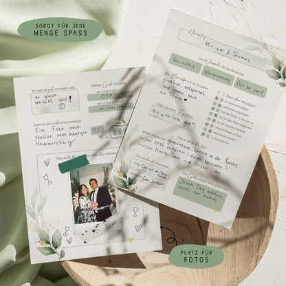 Gästebuchkarten „Greenery Eukalyptus“ – Hochzeit | DIN A5