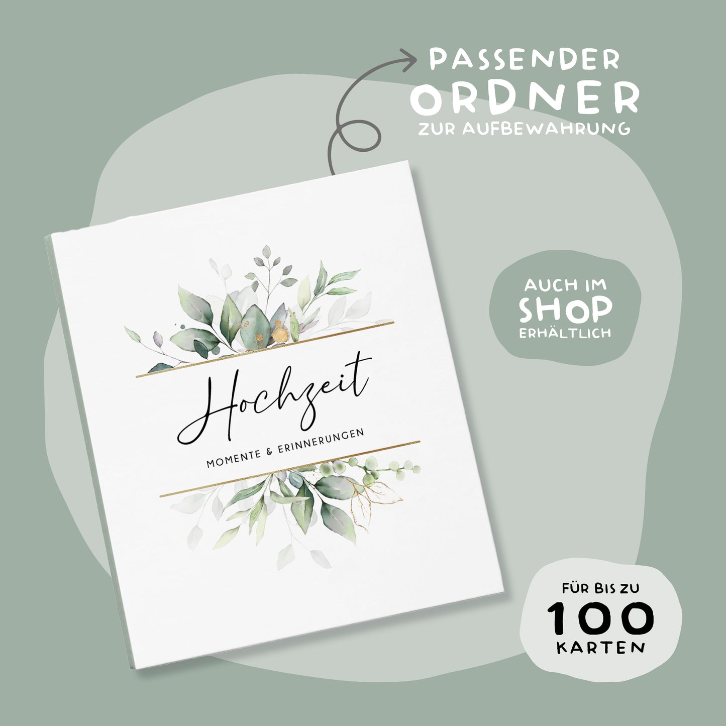 Gästebuchkarten „Eukalyptus & Salbei“ – Hochzeit | DIN A5