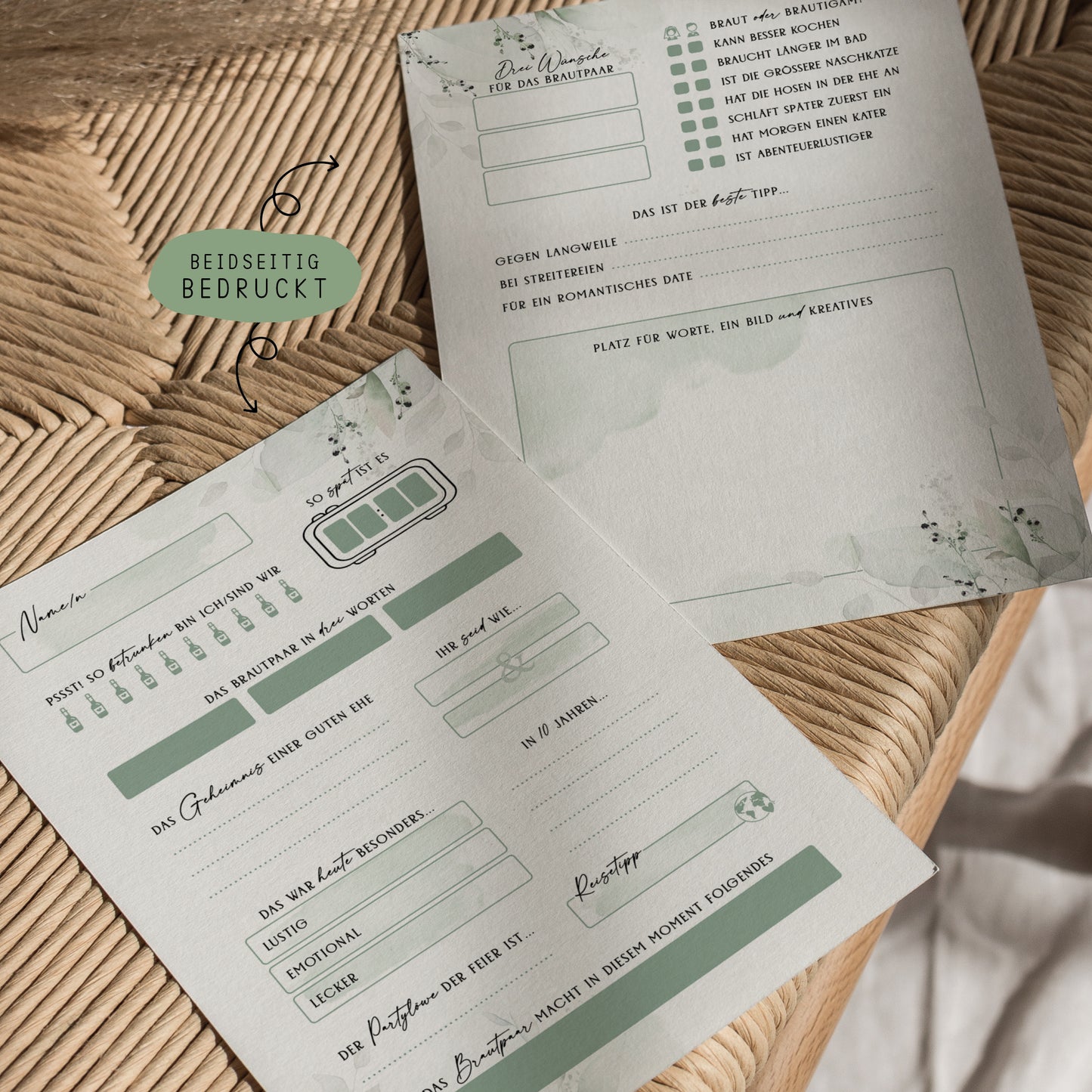 Gästebuchkarten „Watercolor Eukalyptus“ – Hochzeit | DIN A5