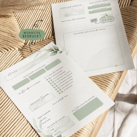 Gästebuchkarten „Greenery Eukalyptus“ – Hochzeit | DIN A5