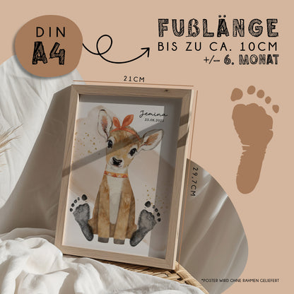 Fußabdruck Poster „Reh“ – personalisierbar
