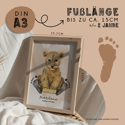 Fußabdruck Poster „Löwe“ – personalisierbar
