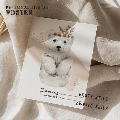 Fußabdruck Poster „Eisbär“ – personalisierbar