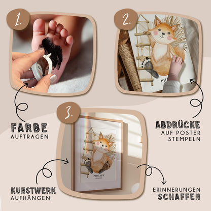 Fußabdruck Poster „Fuchs“ – personalisierbar