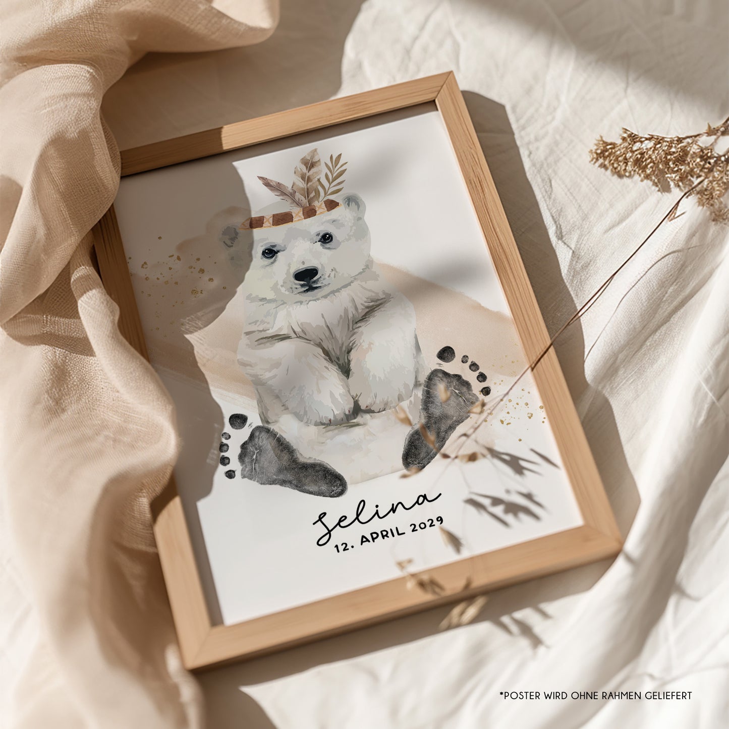 Fußabdruck Poster „Eisbär“ – personalisierbar
