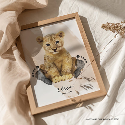 Fußabdruck Poster „Löwe“ – personalisierbar