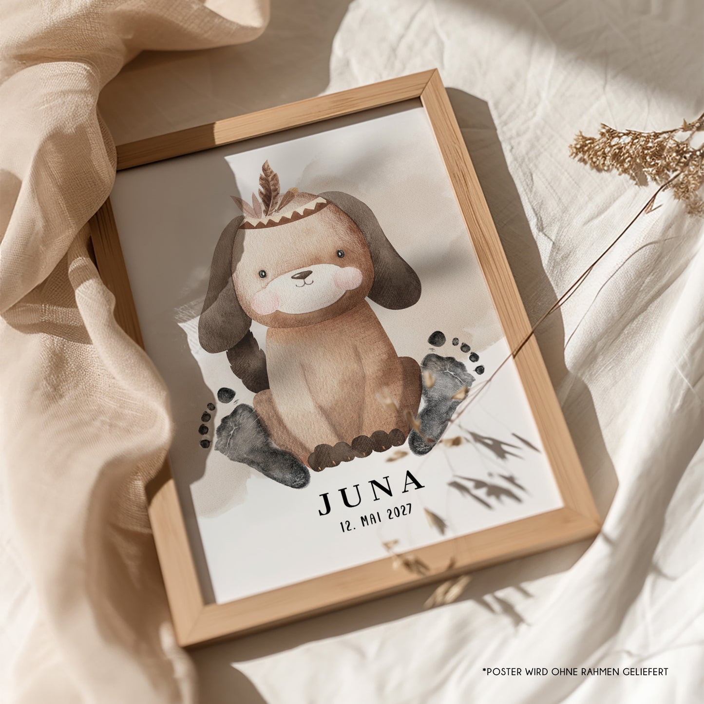 Fußabdruck Poster „Hund“ – personalisierbar