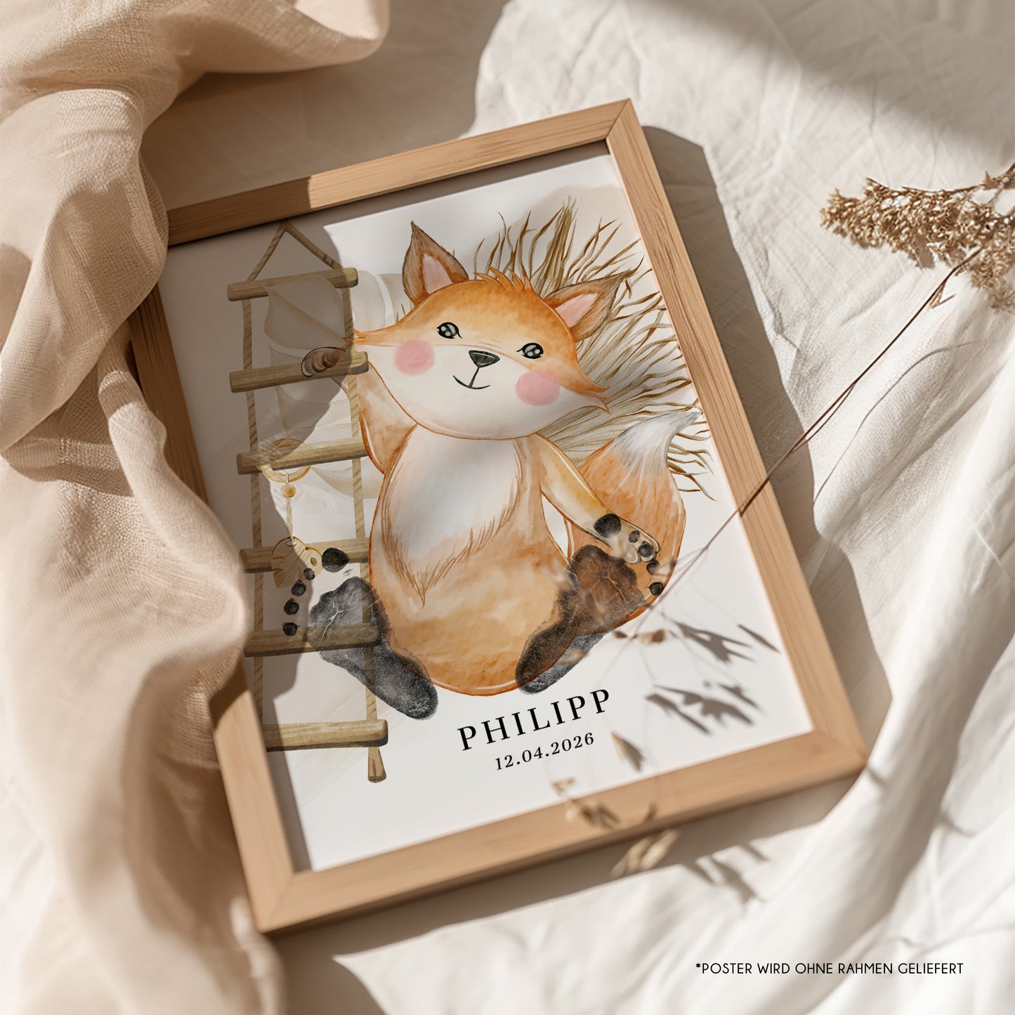 Fußabdruck Poster „Fuchs“ – personalisierbar