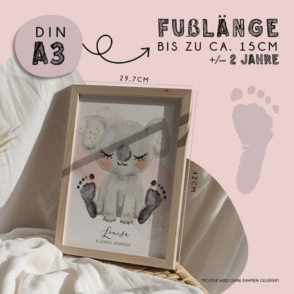 Fußabdruck Poster „Koala“ – personalisierbar