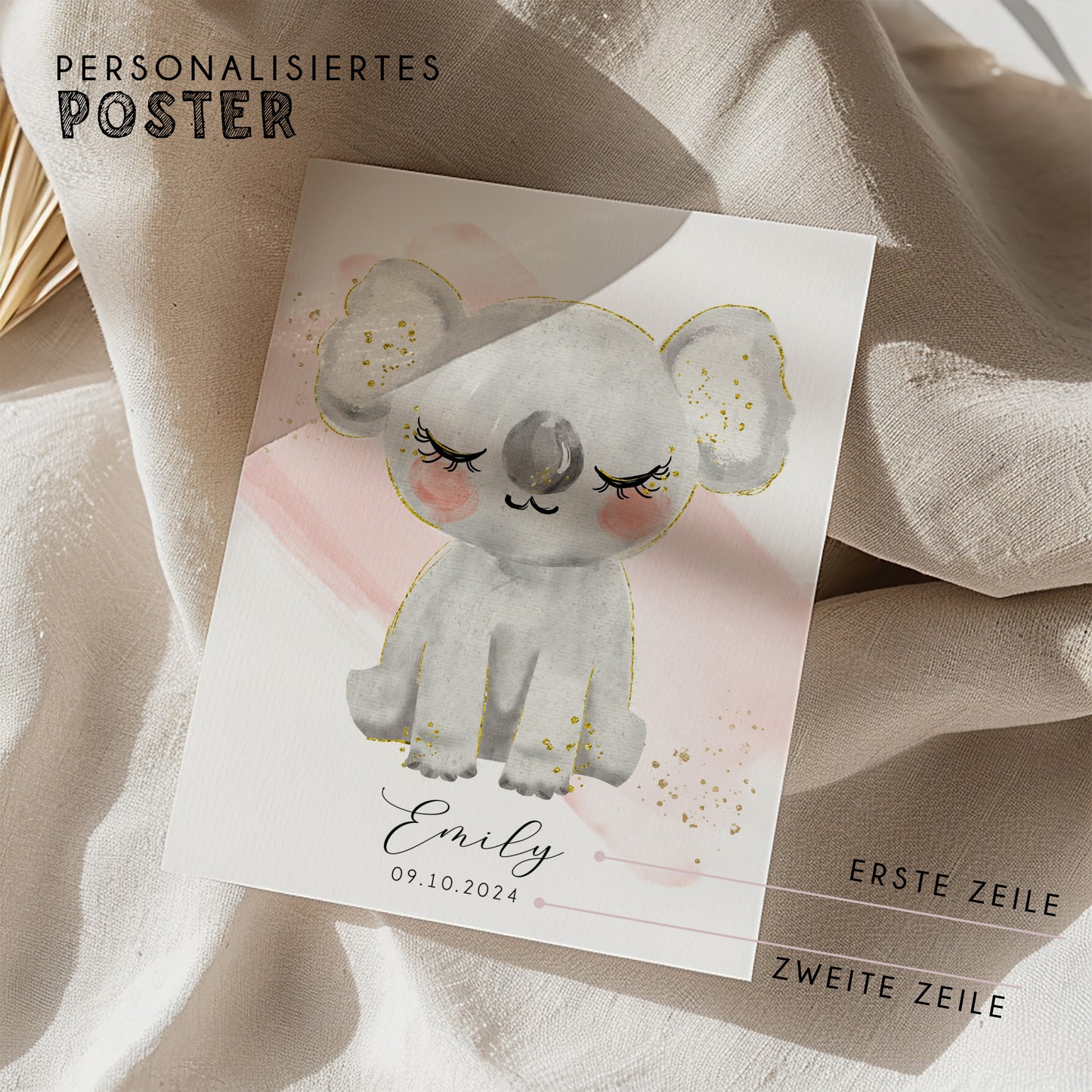 Fußabdruck Poster „Koala“ – personalisierbar