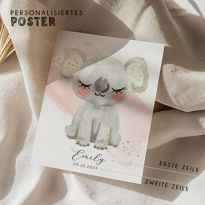 Fußabdruck Poster „Koala“ – personalisierbar