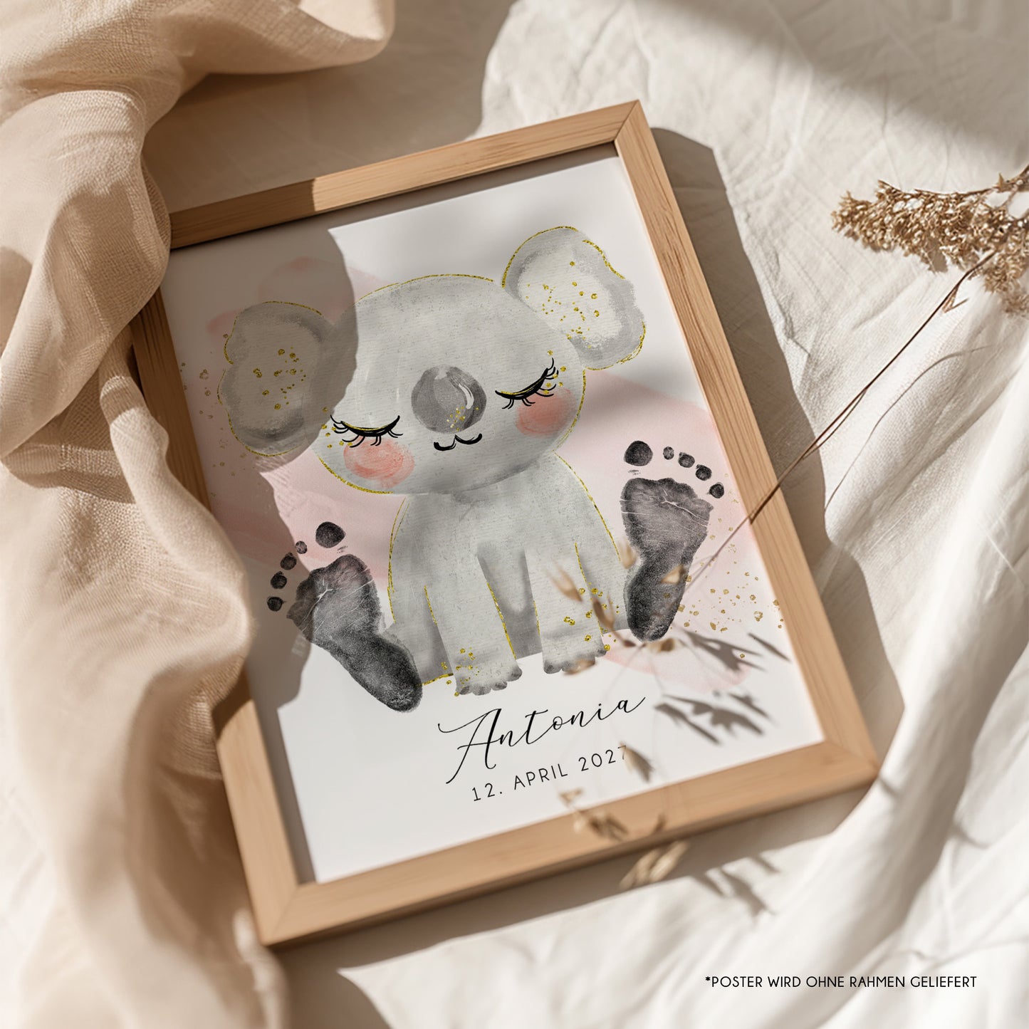 Fußabdruck Poster „Koala“ – personalisierbar