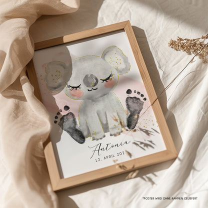 Fußabdruck Poster „Koala“ – personalisierbar
