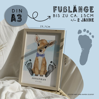 Fußabdruck Poster „Reh“ – personalisierbar