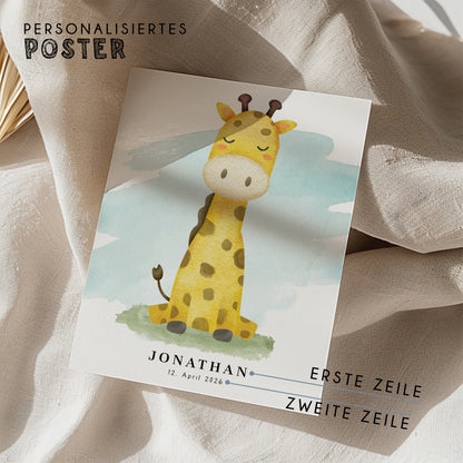 Fußabdruck Poster „Giraffe“ – personalisierbar