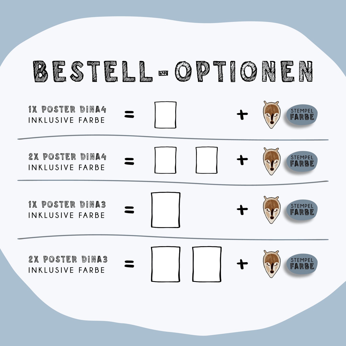 Fußabdruck Poster „Reh“ – personalisierbar