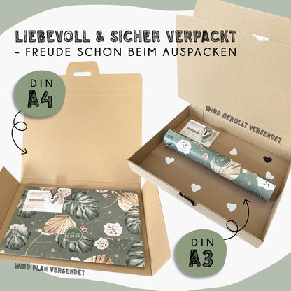 Fußabdruck Poster „Pinguin“ – personalisierbar