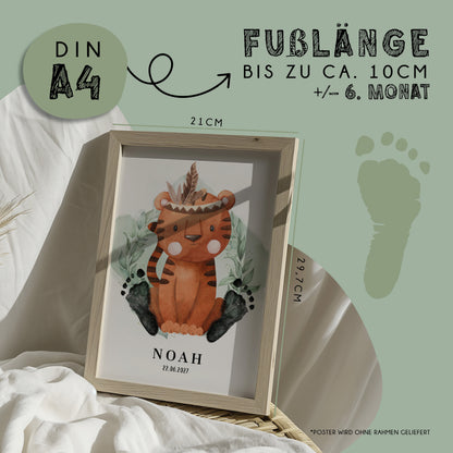 Fußabdruck Poster „Tiger“ – personalisierbar