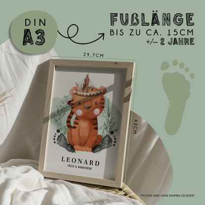 Fußabdruck Poster „Tiger“ – personalisierbar