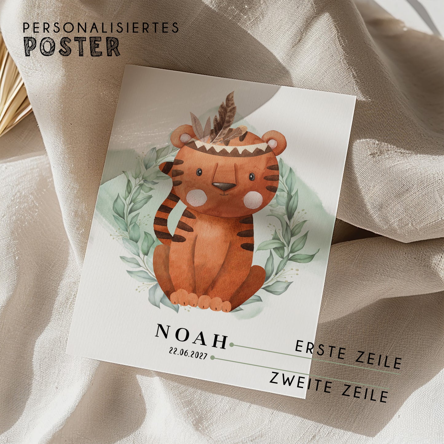 Fußabdruck Poster „Tiger“ – personalisierbar