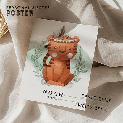 Fußabdruck Poster „Tiger“ – personalisierbar