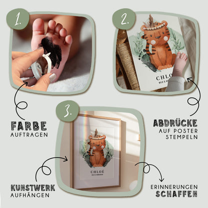 Fußabdruck Poster „Tiger“ – personalisierbar
