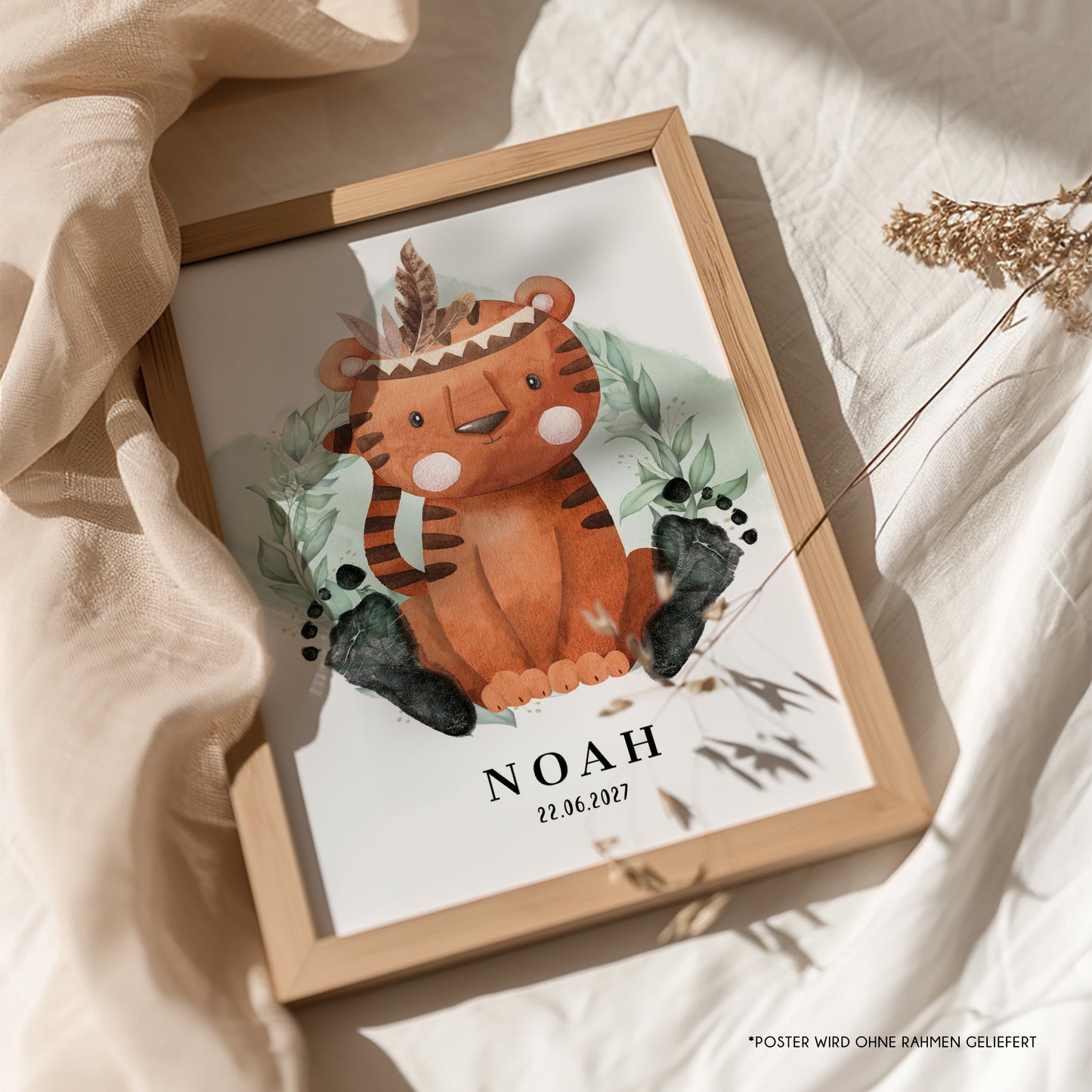 Fußabdruck Poster „Tiger“ – personalisierbar