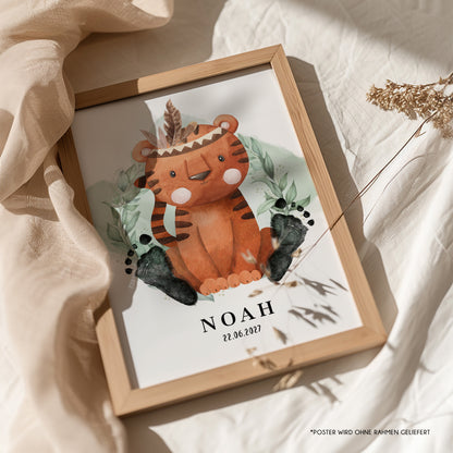 Fußabdruck Poster „Tiger“ – personalisierbar