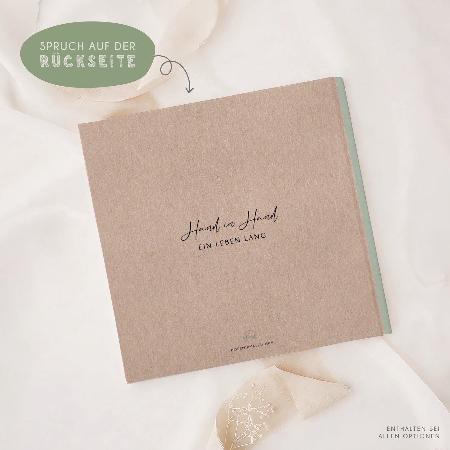 Personalisiertes Gästebuch Hochzeit – Kraftpapier Eukalyptus