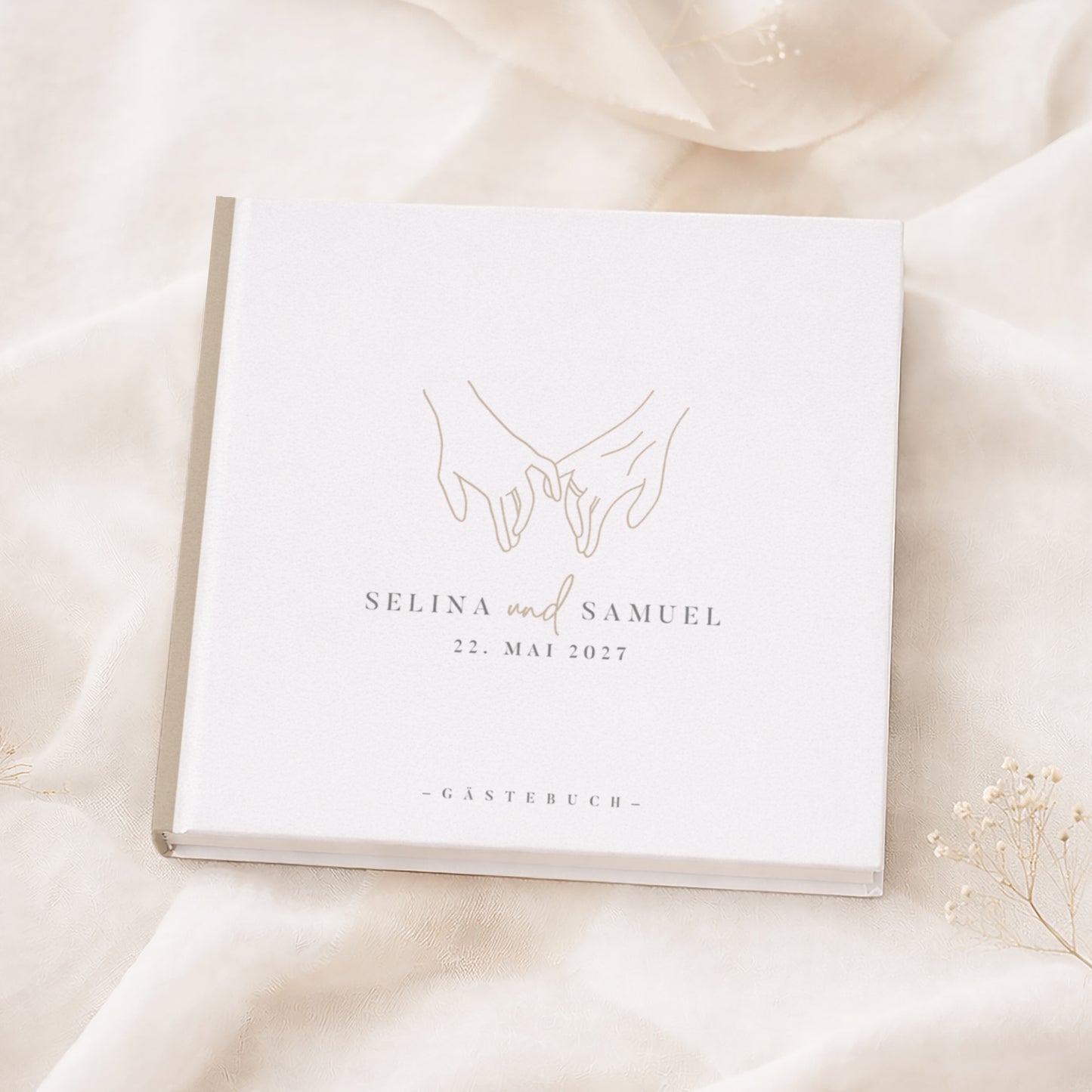 Personalisiertes Gästebuch Hochzeit – Hand in Hand