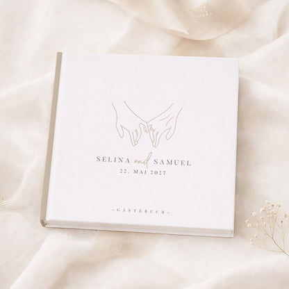 Personalisiertes Gästebuch Hochzeit – Hand in Hand