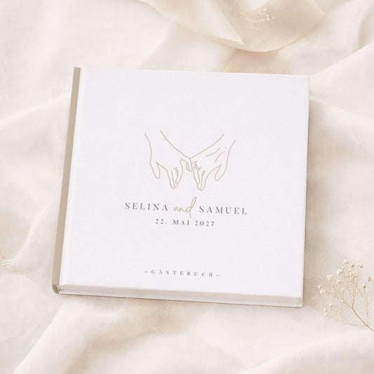 Personalisiertes Gästebuch Hochzeit – Hand in Hand